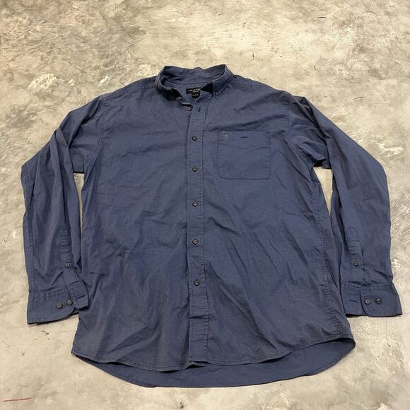 Ariat Pro Series Men's Button Up Shirt Large Dark Blue Long Sleeve Work Shirt - Picture 1 of 7